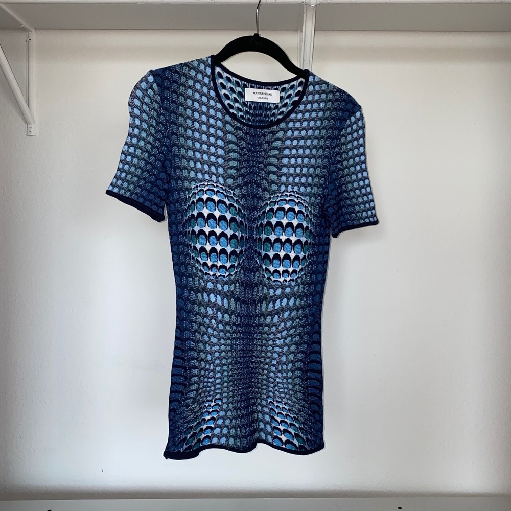 Marine Serre moon skin fish jacquard top